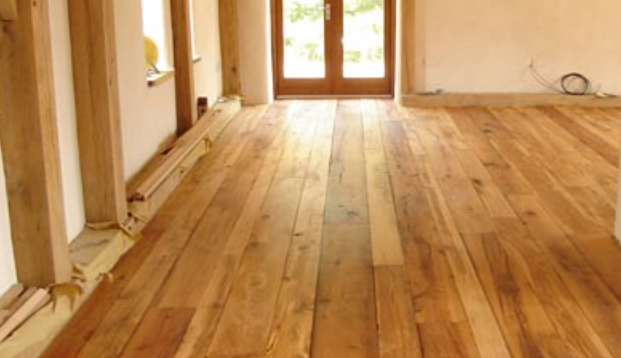 Living room with oak flooring