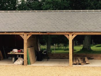 3 bay car port with oak frame complete