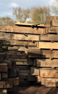 Oak beams in the outside being air dried