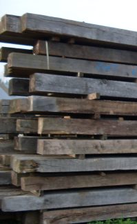 Oak beams in the outside being air dried