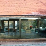 An air dried oak frame extension from the outside.