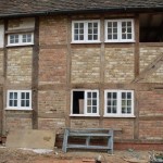 Traditional house wall with windows