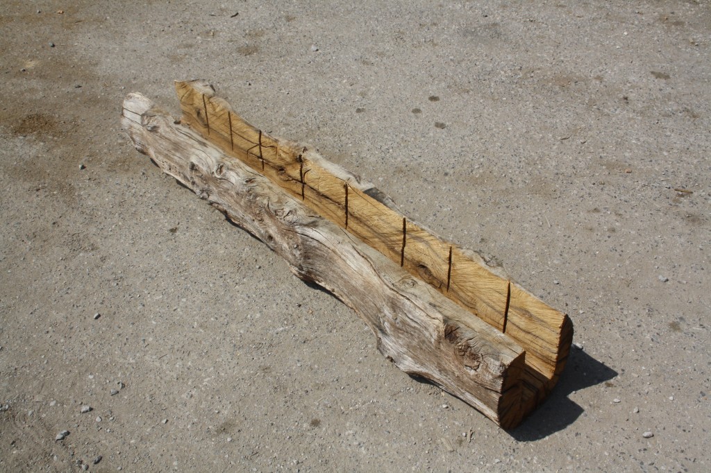 hollowed reclaimed oak beam