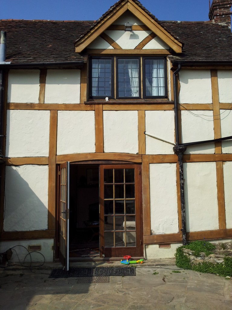 Oak house cladding upfront.