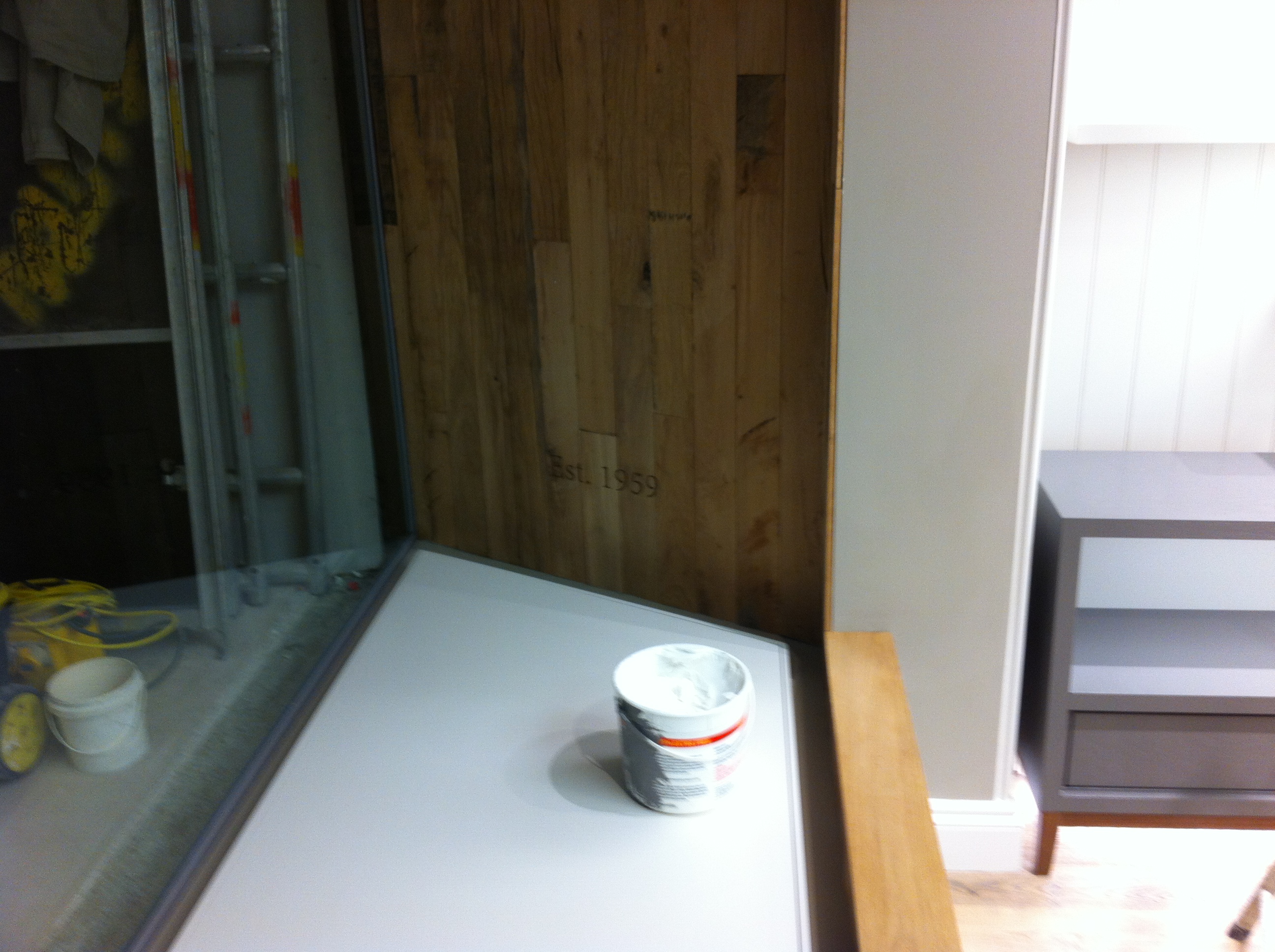 Air dried oak cladding used for shop fit