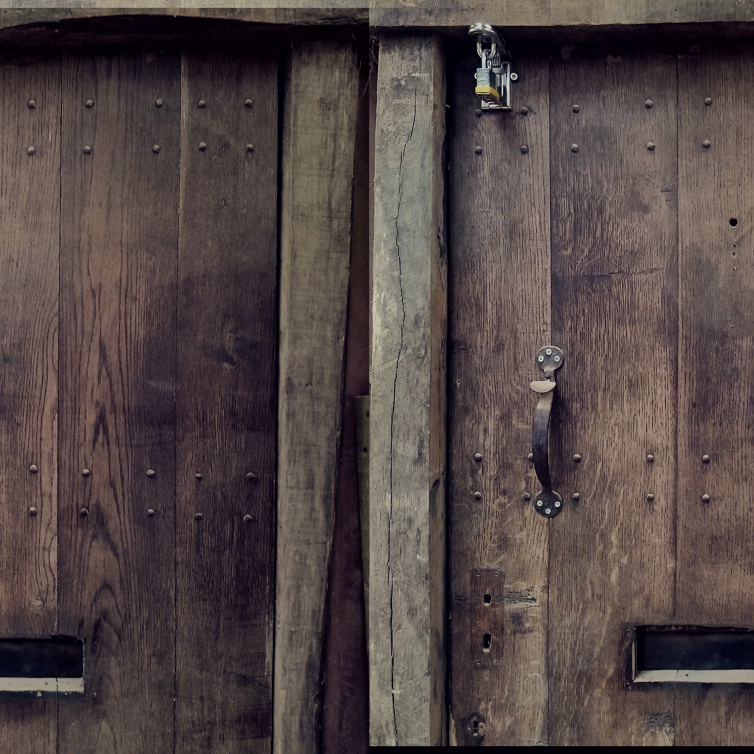 Reclaimed solid oak door.