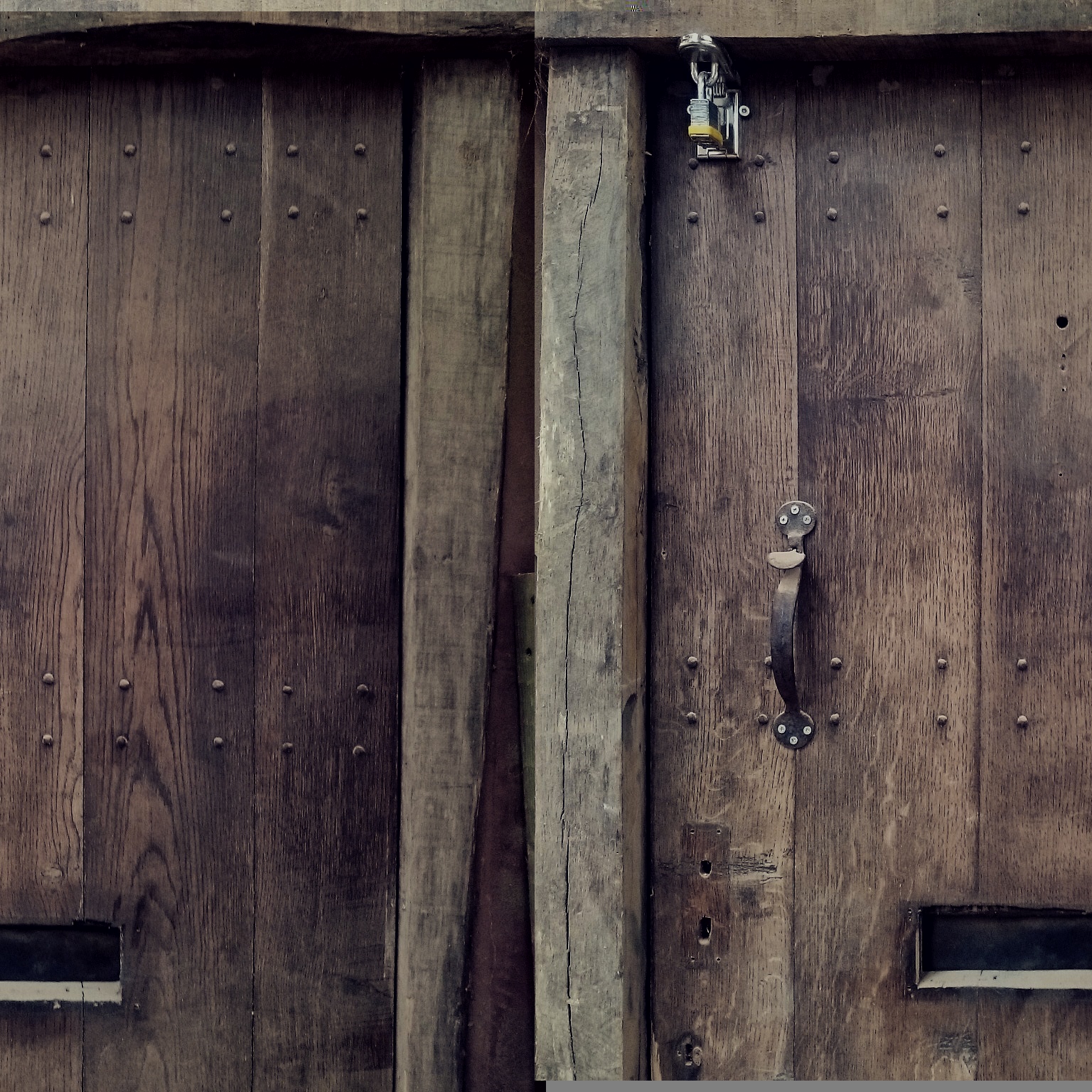 Reclaimed solid oak door.