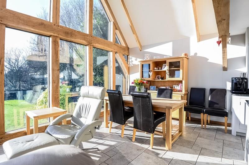 Large oak gable end with the full encapsulated glazing between the oak components.