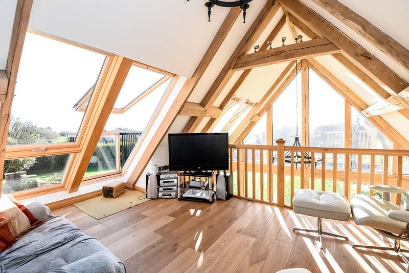 The upstairs part of the maisonette showing the large rafters.