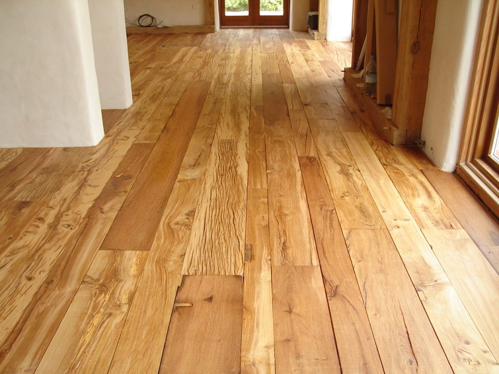 Interior design shot, a resawn wood floor