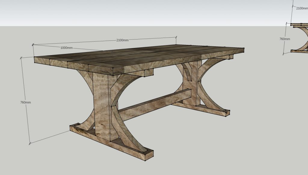 solid oak dining table