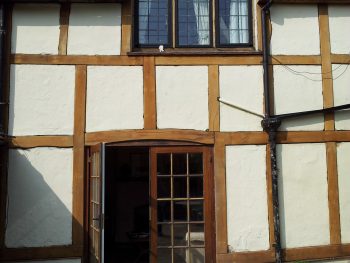 Oak house cladding upfront.