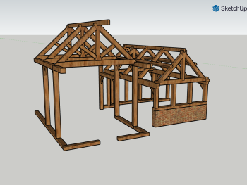 Image of a oak frame of a house