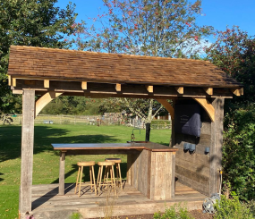 Garden bar with stools