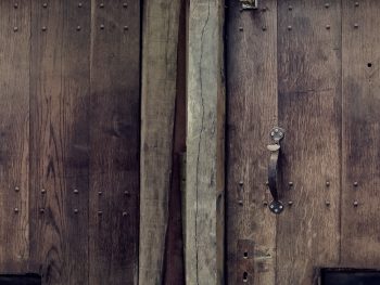 Reclaimed solid oak door.