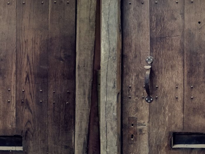 Reclaimed solid oak door.