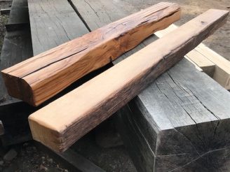 Oak beam mantels in the outside