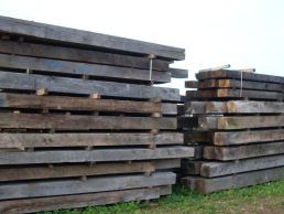 Oak beams in the outside being air dried