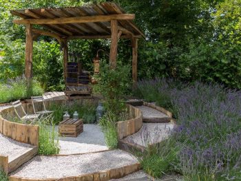 Lavender Garden with oak steps