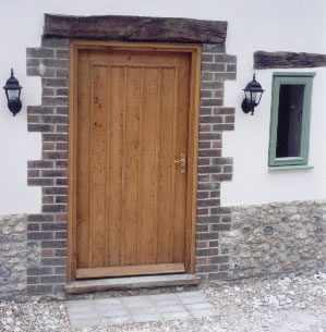 A pristine solid oak front door