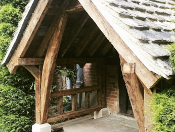 A big oak porch