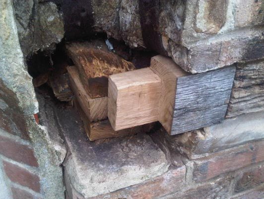An oak repair section joint