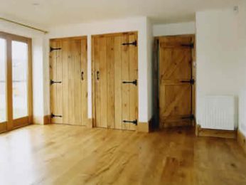 Solid oak doors and floors.