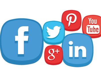 Social media logos. Facebook, Twitter, LinkedIn, Pinterest, Youtube and Google +